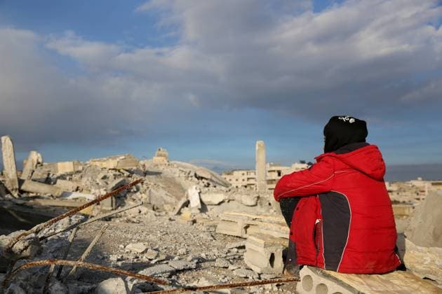 February 7, 2023, Sarmada, Idlib governorate, Syria: Idlib, Syria. 07 February 2023. Members of the Syrian Civil Defence undertake rescue operations in the city of Sarmada, in the Idlib governorate, in the aftermath of a major earthquake in the region. On Tuesday afternoon the number of victims in Sarmada reached 75 dead and more than 80 injured. The damage to road and infrastructures has added further complexity to the rescue operations and the delivery of aid to many areas affected by the earthquake in northwest Syria Sarmada Syria - ZUMAd99_ 20230207_zap_d99_078 Copyright: xJumaxMohammadx