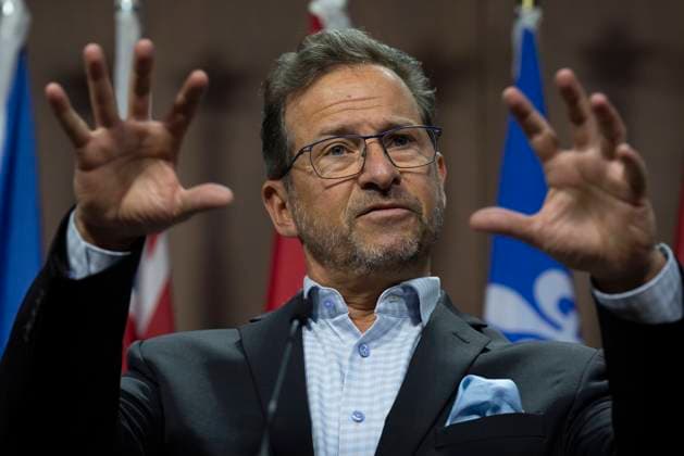February 8, 2023, Ottawa, ON, Canada: Bloc leader Yves-Francois Blanchet speaks during a press conference on Parliament Hill, Wednesday, February 8, 2023 in Ottawa. Ottawa Canada  - ZUMAc35_ 20230208_zaf_c35_002 Copyright: xAdrianxWyldx