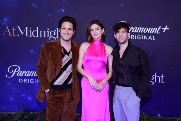 At Midnight Film Premiere February 9, 2023, Mexico City, Mexico: Mexican actor Diego Boneta and american actress Monica Barbaro attend blue carpet of the At Midnight film premiere at The Cantoral Cultural Center. on February 9, 2023 in Mexico City, Mexico. (Photo by Jorge Gonzalez Eyepix Group) Copyright: xJorgexGonzalez xEyepixxGroupx _DSC9557