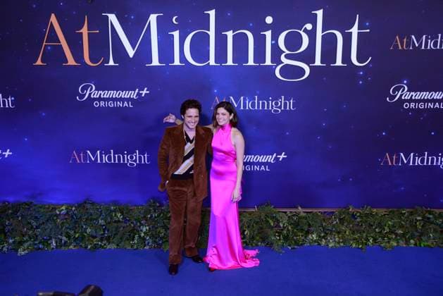 At Midnight Film Premiere February 9, 2023, Mexico City, Mexico: Mexican actor Diego Boneta and american actress Monica Barbaro attend blue carpet of the At Midnight film premiere at The Cantoral Cultural Center. on February 9, 2023 in Mexico City, Mexico. (Photo by Jorge Gonzalez Eyepix Group) Copyright: xJorgexGonzalez xEyepixxGroupx _DSC9580