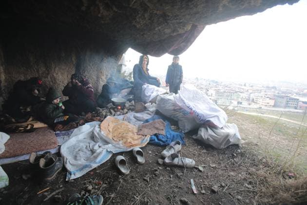 Some of the victims of the earthquake are staying at caves at Stauris Mountains near Saint Pierre Church at Antakya in Hatay. A powerful earthquake has hit a wide area in south-eastern Turkey, near the Syrian border, killing more than 6000 people and trapping many others. Copyright: serdarxOzsoy 17841717