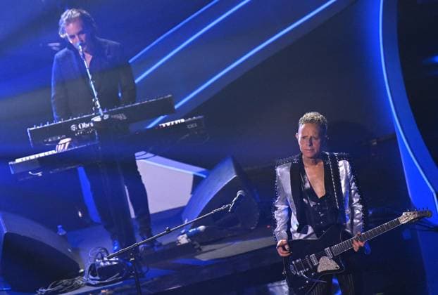 February 11, 2023, SANREMO, ITALIA: British band Depeche Mode guitarist Martin Gore perform on stage at the Ariston theatre during the 73rd Sanremo Italian Song Festival, in Sanremo, Italy, 11 February 2023. The music festival will run from 07 to 11 February 2023. ANSA ETTORE FERRARI. SANREMO ITALIA  - ZUMAa110 20230211_zaf_a110_120 Copyright: xEttorexFerrarix