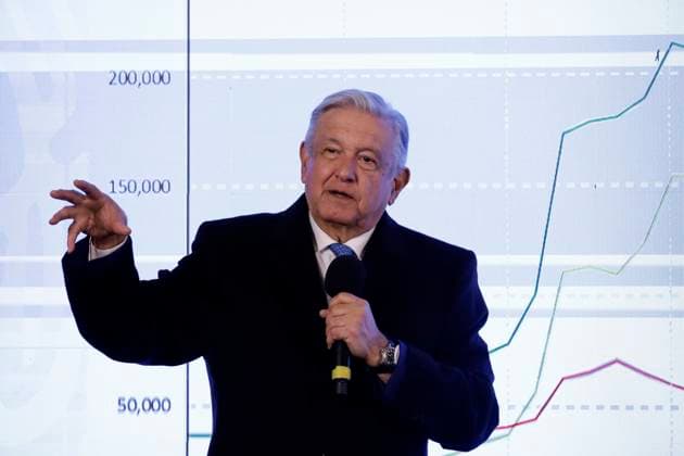 President of Mexico in press conference February 13, 2023, Mexico City, Mexico: Mexico s president, Andres Manuel Lopez Obrador at his daily morning conference before reporters at the National Palace in Mexico City. on February 13, 2023 in Mexico City, Mexico (Photo by Luis Barron Eyepix Group). Copyright: x<author >x xEyepixxGroupx LB20230213_AMLO14_