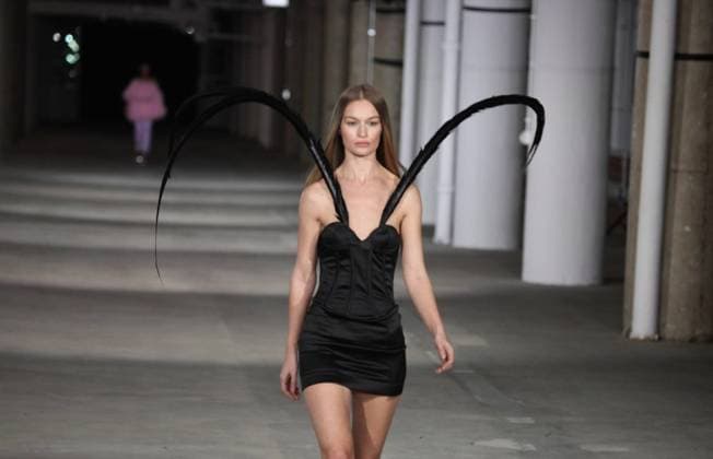 NYFW: Christian Cowan FW 23 Runway Show. (NEW) NYFW: Christian Cowan FW 23 Runway Show. February 14, 2023, New York, USA: Models parade the clothing of Christian Cowan during NYFW in New York with the presence of famous artists Sam Smith, rapper Montero Lamar Hill, known by his stage name Lil Nas X, among others.  Copyright: xNiyixFotex