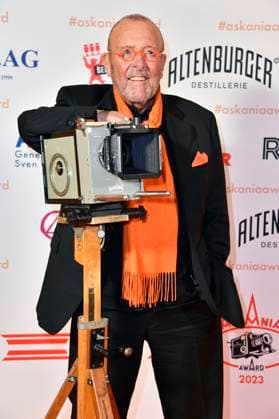 Leonhard R. Müller bei der Verleihung des Askania Award 2023 im Capital Club im Hilton Hotel. Berlin, 14.02.2023