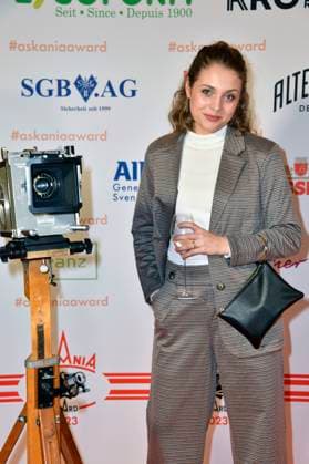 Nicola-Rabea Langrzik bei der Verleihung des Askania Award 2023 im Capital Club im Hilton Hotel. Berlin, 14.02.2023