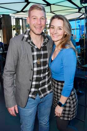 Hannes Schmid und Luisa Wietzorek bei der Verleihung des Blaue Blume Award 2023 im The Reed. Berlin, 15.02.2023