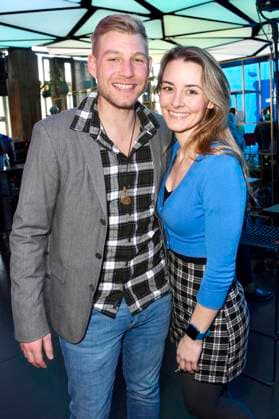 Hannes Schmid und Luisa Wietzorek bei der Verleihung des Blaue Blume Award 2023 im The Reed. Berlin, 15.02.2023