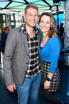 Hannes Schmid und Luisa Wietzorek bei der Verleihung des Blaue Blume Award 2023 im The Reed. Berlin, 15.02.2023