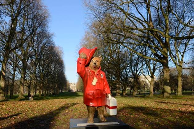London is the capital city of England and the United Kingdom. On the photo: Paddington Bear Statues near the Canada Gate, Green Park *** London is the capital city of England and the United Kingdom On the photo Paddington Bear Statues near the Canada Gate, Green Park  GBR - London 073.JPG