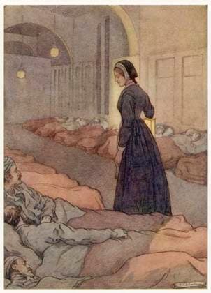 Florence Nightingale at Scutari - Crimean War FLORENCE NIGHTINGALE At Scutari in the Crimea, checking on patients during the night Date: 1820 - 1910  Copyright: Copyrightx(c)Geminix2023.xCredit:xGemini 12005863