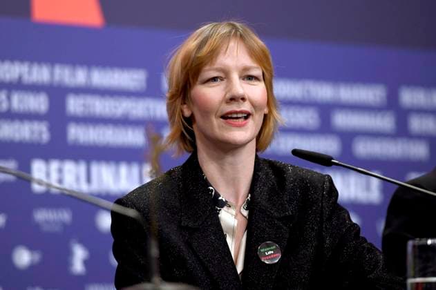 Sandra Hüller bei der Pressekonferenz zum Kinofilm Sisi & Ich auf der Berlinale 2023 73. Internationale Filmfestspiele Berlin im Hotel Grand Hyatt. Berlin, 19.02.2023
