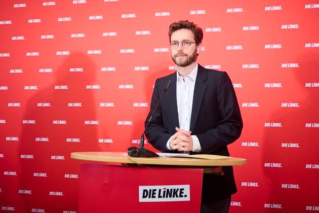 News Themen der Woche KW08 News Bilder des Tages Berlin, Pressekonferenz Die Linke mit Tobias Bank Tobias Bank (Bundesgeschäftsführer der Partei DIE LINKE) gibt am 20.02.2023 eine Pressekonferenz zu aktuellen politischen Themen im Karl-Liebknecht Haus in Berlin. Berlin Karl-Liebknecht Haus Berlin Deutschland *** Berlin, press conference The Left Party with Tobias Bank Tobias Bank Federal Executive Director of the party DIE LINKE gives on 20 02 2023 a press conference on current political issues in the Karl Liebknecht House in Berlin Berlin Karl Liebknecht House Berlin Germany