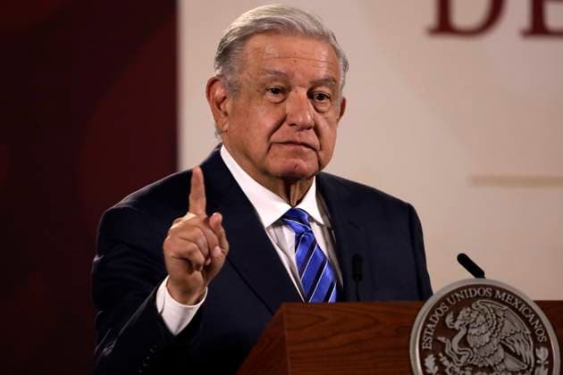 President of Mexico at a press conference at the National Palace February 20, 2023, Mexico City, Mexico: Mexican President Andres Manuel Lopez Obrador at the daily morning press conference at the National Palace in Mexico City. on February 20, 2023 in Mexico City, Mexico (Photo by Luis Barron Eyepix Group). Copyright: x<author >x xEyepixxGroupx LB20230220_AMLO_MX28