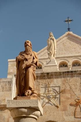 Church of Nativity in Bethlehem Statues in front of Church of Nativity in Bethlehem in Israel. Copyright: xZoonar.com AndreasxNägelix 19193089