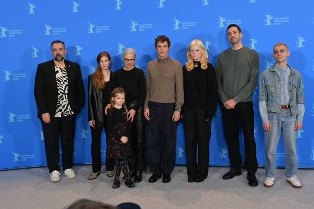 73rd Berlinale. Berlin International Film Festival. Photocall with MUSIC movie cast Angela Schanelec Aliocha Schneider Agathe Bonitzer Thomas Bohlen Starface 288848 2023-02-21 Berlin Allemagne  Copyright: xThomasxBohlenx STAR_288848_004