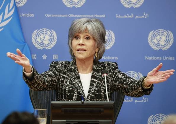 Bilder des Jahres 2023, Entertainment 02 Februar Entertainment Themen der Woche KW08 News Bilder des Tages Entertainment Bilder des Tages Jane Fonda speaks at a panel related to the UN High Seas Treaty at the United Nations Headquarters on Tuesday, February 21, 2023 in New York City. A new round of negotiations on the United Nations High Seas Treaty for conservation and sustainable use of marine biological diversity of areas beyond national jurisdiction (BBNJ) began in New York February 20, 2023.  NYP20230221116 JohnxAngelillo