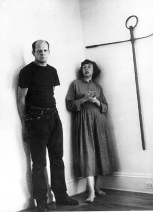 USA 1972-12-07. Jackson Pollock, konstnär, USA, tillsammans med sin fru Lee. USA x190x *** USA 1972 12 07 Jackson Pollock, artist, USA, with his wife Lee USA x190x  Copyright: xPressensxBild TTx JACKSON POLLOCK MED HUSTRU