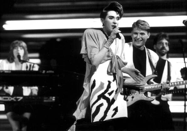 SCANPIX SWEDEN, 1989-05-06. Eurovisionsschlagerfestivalen 1989 i Lausanne, Schweiz. BILDEN: Den vinnande gruppen fran Jugoslavien heter Riva. x20360x *** SCANPIX SWEDEN, 1989 05 06 Eurovision Song Contest 1989 in Lausanne, Switzerland IMAGE The winning group from Yugoslavia is called Riva x20360x  Copyright: xTTx 20360
