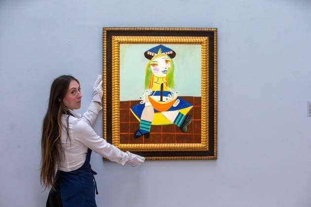February 22, 2023, London, England, United Kingdom: Pablo Picasso, Portrait of the Artist s Daughter Maya, Formerly Owned by Gianni Versace, estimate Ã‚Â£12-18 million is seen ahead of Sotheby s Auctions of Modern & Contemporary Art in London. London United Kingdom - ZUMAs262 20230222_zip_s262_037 Copyright: xTayfunxSalcix