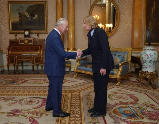Bilder des Jahres 2023, Entertainment 02 Februar Entertainment Themen der Woche KW08 . 22 02 2023. London, United Kingdom. King Charles III receives the President of the German Bundestag, Barbel Bas, during an audience at Buckingham Palace in London.  xPoolx xi-Imagesx IIM-24170-0003
