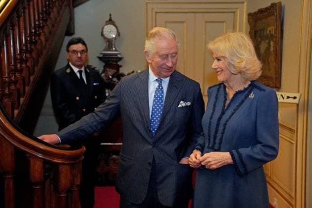 Entertainment Themen der Woche KW08 Entertainment Bilder des Tages . 23 02 2023. London, United Kingdom. King Charles III and Camilla, Queen Consort, at a reception to celebrate the second anniversary of The Reading Room at Clarence House in London. The Reading Room, which was official launched by the Queen Consort two years ago, champions literacy and encourages readers to find new literature.  xPoolx xi-Imagesx IIM-24174-0007