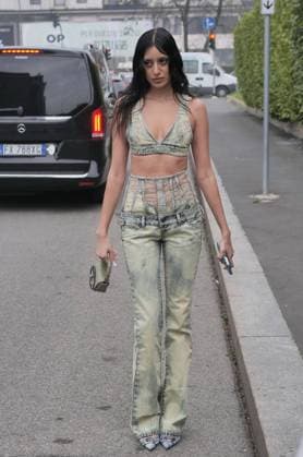 Parade of guests, fashion bloggers with very original and extravagant outfits through the streets of Milan  Copyright: xLucaxPontix xipa-agency.netx xx IPA_IPA36313304
