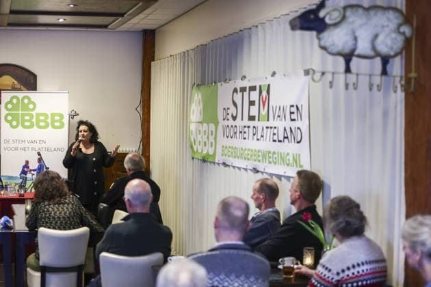 OOSTERWIJTWERD - BBB leader Caroline van de Plas during the presentation of a 10-point plan drawn up by the party in response to the final report of the parliamentary committee of inquiry into natural gas extraction in Groningen. In the plan, BBB explains how, according to that party, all damage resulting from natural gas extraction and other mining activities, such as salt extraction, should be dealt with. VINCENT JANNINK netherlands out - belgium out  Copyright: xx x463525615x originalFilename: 463525615.jpg