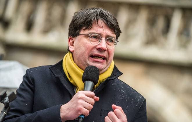 February 24, 2023, Munich, Bavaria, Germany: FLORIAN von BRUNN of the SPD in the Bavarian Landtag. One year after the launch of RussiaÃ¢â‚¬â ¢s invasion of Ukraine and approximately nine years after the killing of some one hundred at the Maidan Revolution of Dignity in 2014, Ukrainians and Germans together demonstrated at MunichÃ¢â‚¬â ¢s Marienplatz to thank the alliance for its support and to remember the costs to Ukraine for preventing Russian expansion into Europe. Munich Germany - ZUMAb160 20230224_zbp_b160_055 Copyright: xSachellexBabbarx