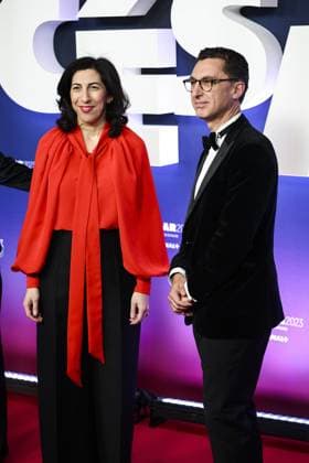 Rima Abdul Malak - ministre de la culture et Maxime Saada CELEBRITES : 48e Ceremonie des Cesar - Tapis Rouge - 24 02 2023 JBAutissier Panoramic 