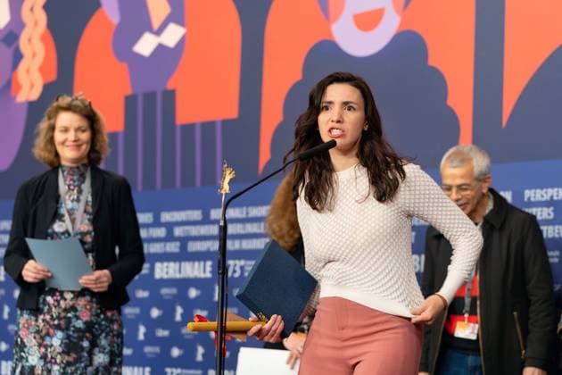 25.02.2023,Berlin,Deutschland,73.Internationalen Filmfestspiele Berlin.Die Gewinner der unabhängigen Jurys.Den Hauptpreis der Ökumenischen Jury erhält Lila AvilÃ s für ihren Film Totem