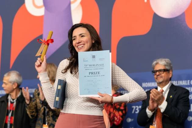 25.02.2023,Berlin,Deutschland,73.Internationalen Filmfestspiele Berlin.Die Gewinner der unabhängigen Jurys.Den Hauptpreis der Ökumenischen Jury erhält Lila AvilÃ s für ihren Film Totem