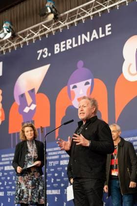 25.02.2023,Berlin,Deutschland,73.Internationalen Filmfestspiele Berlin. Die Gewinner der unabhängigen Jurys. Nicolas Philibert erhält für sein Film Sur L Adamant den Preis der Ökumenischen Jury