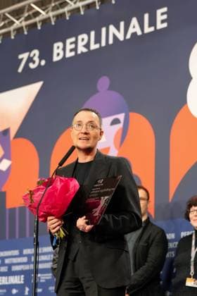 25.02.2023,Berlin,Deutschland,73.Internationalen Filmfestspiele Berlin. Die Gewinner der unabhängigen Jurys. Paul B. Preciado erhält für seinen Film Orlando, My Political Biography den Preis der Leserjury des Tagesspiegels