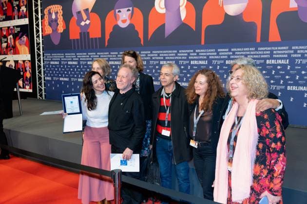 25.02.2023,Berlin,Deutschland,73.Internationalen Filmfestspiele Berlin. Die Gewinner der unabhängigen Jurys. Nicolas Philibert erhält für sein Film Sur L Adamant den Preis der Ökumenischen Jury