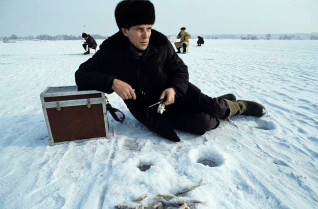 Deputy of USSR Supreme Soviet Viktor Pushkaryov 8379646 09.12.1984 Deputy of the Supreme Soviet (Parliament) of the USSR Viktor Pushkaryov, head of a grinders team at the Moscow Calculators and Analytical Machines Plant, likes to fish in winter. Yuryi Abramochkin Russia  Copyright: xYuryixAbramochkinx