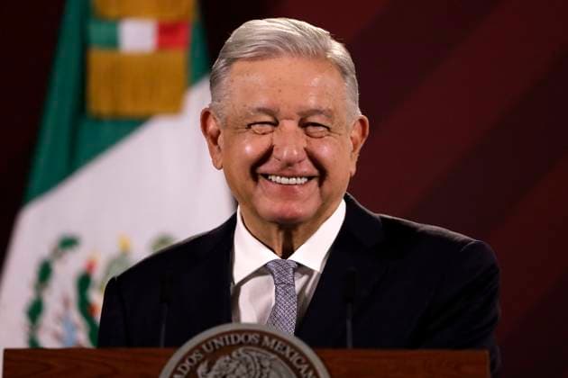 Tesla plant will be installed in Mexico: President of Mexico February 28, 2023, Mexico City, Mexico: The President of Mexico, Andres Manuel Lopez Obrador confirms the installation of the Tesla automotive assembly plant in Mexico, at a press conference at the National Palace in Mexico City. on February 28, 2023 in Mexico City, Mexico (Photo by Luis Barron Eyepix Group). Copyright: xLuisxBarronx xEyepixxGroupx LB20230228_AMLO_TESLA8