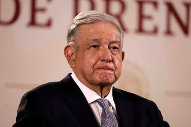 Tesla plant will be installed in Mexico: President of Mexico February 28, 2023, Mexico City, Mexico: The President of Mexico, Andres Manuel Lopez Obrador confirms the installation of the Tesla automotive assembly plant in Mexico, at a press conference at the National Palace in Mexico City. on February 28, 2023 in Mexico City, Mexico (Photo by Luis Barron Eyepix Group). Copyright: xLuisxBarronx xEyepixxGroupx LB20230228_AMLO_TESLA14