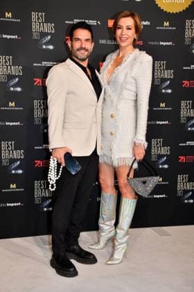 Entertainment Themen der Woche KW09 Marc Terenzi und Verena Kerth bei der Gala zur Verleihung der Best Brands Awards am 28.02.2023 im Hotel Bayerischer Hof in Muenchen Best Brands Awards Verleihung 2023 in Muenchen *** Marc Terenzi and Verena Kerth at the gala for the Best Brands Awards on 28 02 2023 at the Hotel Bayerischer Hof in Munich Best Brands Awards ceremony 2023 in Munich 