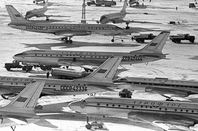 AEROPLANE AIRPORT 82832 01.03.1963 Planes in the Vnukovo airport. Tolstykov Sputnik Moscow Russia  Copyright: xTolstykovx