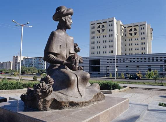 Monument to poet Yunus Emre 8379080 27.07.1994 Turkmenistan. Monument to poet Yunus Emre in Ashgabat. Vladimir Vyatkin Ashkhabad Turkmenistan  Copyright: xVladimirxVyatkinx