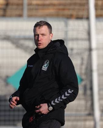 18.02.2023, Ried im Innkreis, AUT, SV Guntamatic Ried - Präsentation des neuen Ried Trainers, im Bild Max Senft, Maximilian Senft, Trainer, Ried, *** 18 02 2023, Ried im Innkreis, AUT, SV Guntamatic Ried Presentation of the new Ried coach, in the picture Max Senft, Maximilian Senft, coach, Ried,
