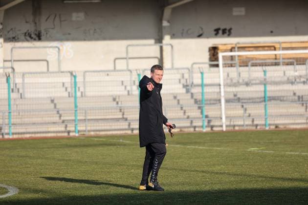 18.02.2023, Ried im Innkreis, AUT, SV Guntamatic Ried - Präsentation des neuen Ried Trainers, im Bild Max Senft, Maximilian Senft, Trainer, Ried, *** 18 02 2023, Ried im Innkreis, AUT, SV Guntamatic Ried Presentation of the new Ried coach, in the picture Max Senft, Maximilian Senft, coach, Ried,