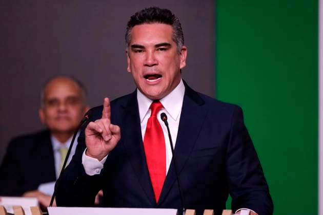 March 4, 2023, Mexico City, Mexico: The president of the Institutional Revolutionary Party, Alejandro Moreno Cardenas at the 94th anniversary of the political party at the national headquarters in Mexico City, Mexico. on March 4, 2023 in Mexico City, Mexico Mexico City Mexico - ZUMAe321 20230305_zia_e321_013 Copyright: xLuisxBarronx