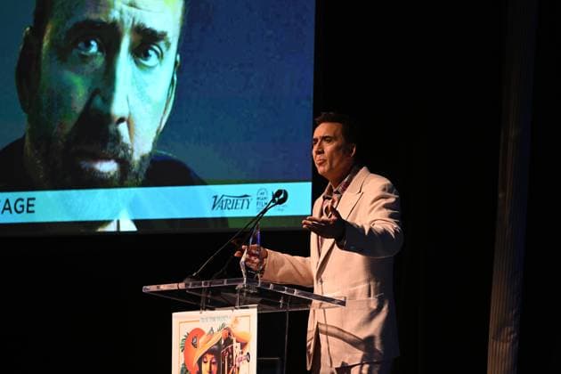 MIAMI, FL - MARCH 05: Nicolas Cage attends the Variety Legends and Groundbreakers Award celebration honoring Nicolas Cage during the 40th Annual Miami Film Festival at Miami Dade College Wolfson Auditorium on March 5, 2023 in Miami Florida. Copyright: xmpi04x