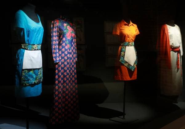 Russia Fashion Exhibition 8385731 06.03.2023 A view shows exhibits displayed during during the exhibition The House of Fashion. Industry of Looks. at the Museum of Moscow, Russia. The exhibition is dedicated to the centenary of the first Soviet fashion house, in which popular Soviet designers worked. It contains sketches for men, women and children s clothing, fashion magazine issues with sewing patterns, fabrics, and footages of Soviet fashion shows. Anton Denisov Sputnik Moscow Russia  Copyright: xAntonxDenisovx