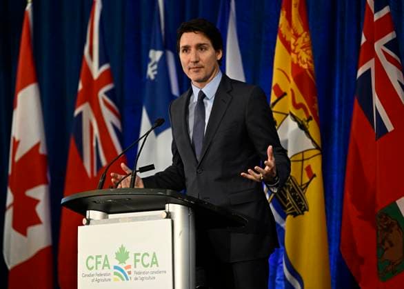 March 6, 2023, Ottawa, ON, CAN: Prime Minister Justin Trudeau makes a keynote address at the Canadian Federation of Agriculture Annual General Meeting, in Ottawa, Monday, March 6, 2023. Ottawa CAN  - ZUMAc35_ 20230306_zaf_c35_051 Copyright: xJustinxTangx