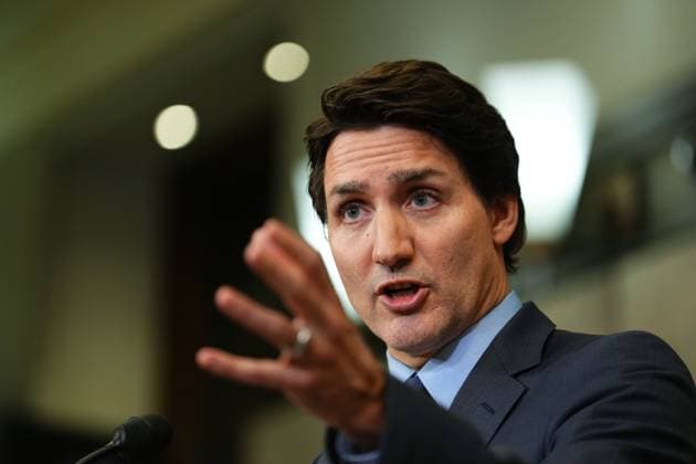 March 6, 2023, Ottawa, ON, CANADA: Prime Minister Justin Trudeau speaks during a news conference on Parliament Hill in Ottawa on Monday, March 6, 2023. Trudeau is calling on the committee of parliamentarians that reviews matters of national security and the national intelligence watchdog to independently investigate concerns about foreign interference in Canada. Ottawa CANADA  - ZUMAc35_ 20230306_zaf_c35_106 Copyright: xSeanxKilpatrickx