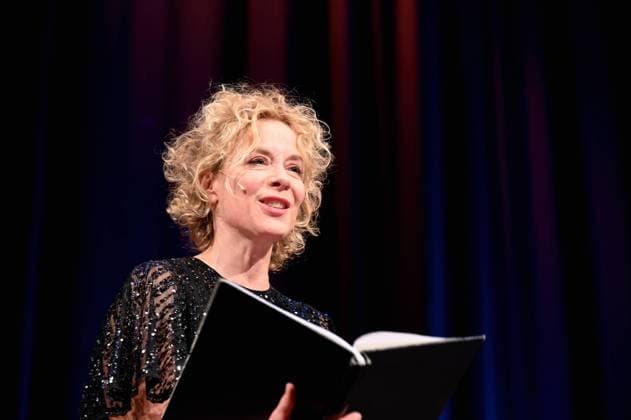 Die Schauspielerin Katja Riemann auf der Lit.Cologne, dem internationalen Literaturfestival *** Actress Katja Riemann at Lit Cologne, the international literature festival