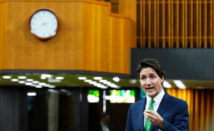 March 8, 2023, Ottawa, ON, CAN: Prime Minister Justin Trudeau answers a question during question period in the House of Commons on Parliament Hill, in Ottawa, Wednesday, March 8, 2023. Ottawa CAN  - ZUMAc35_ 20230308_zaf_c35_048 Copyright: xSeanxKilpatrickx